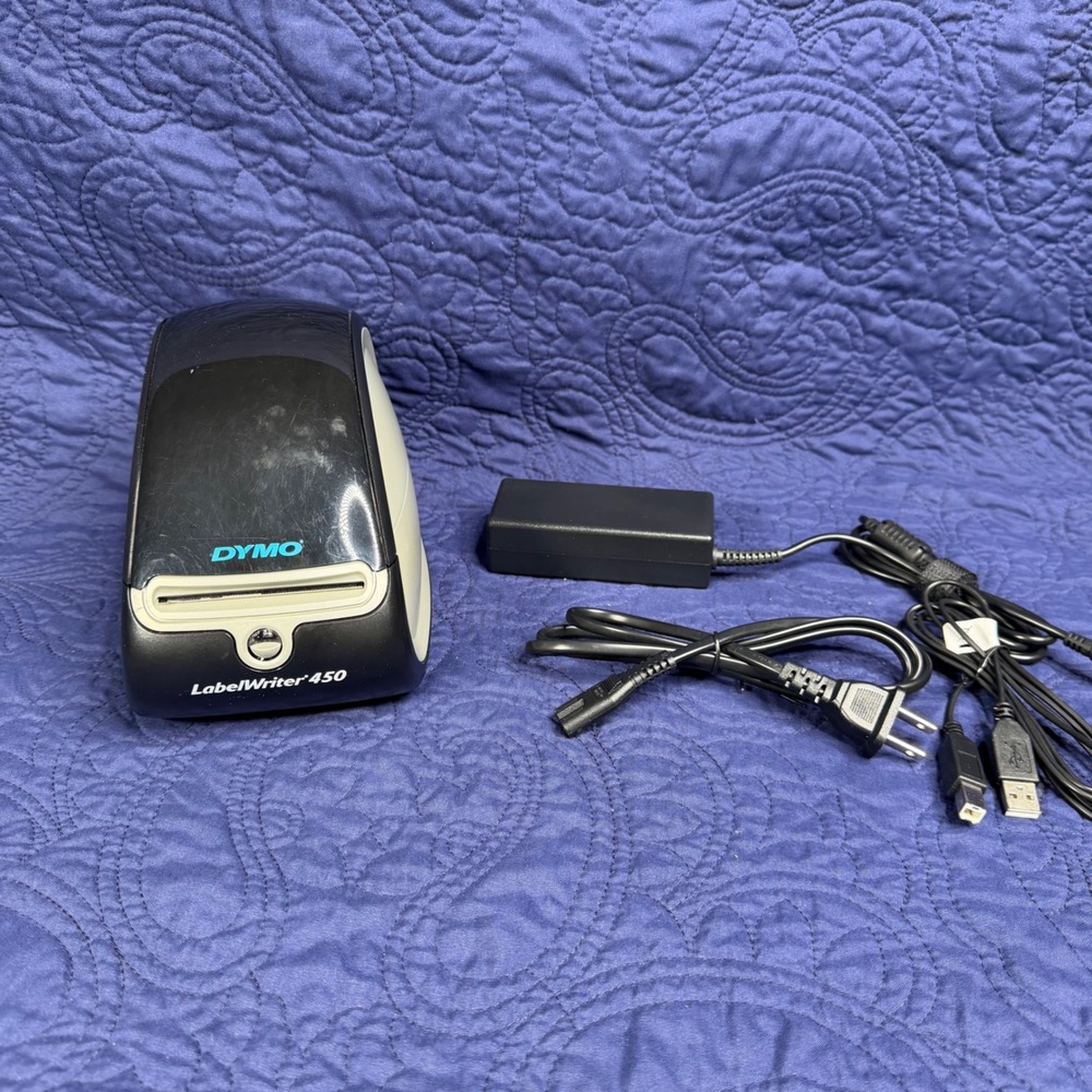 DYMO LabelWriter 450 Thermal Label Printer 1750110 Black Silver with Cables